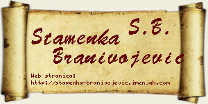 Stamenka Branivojević vizit kartica